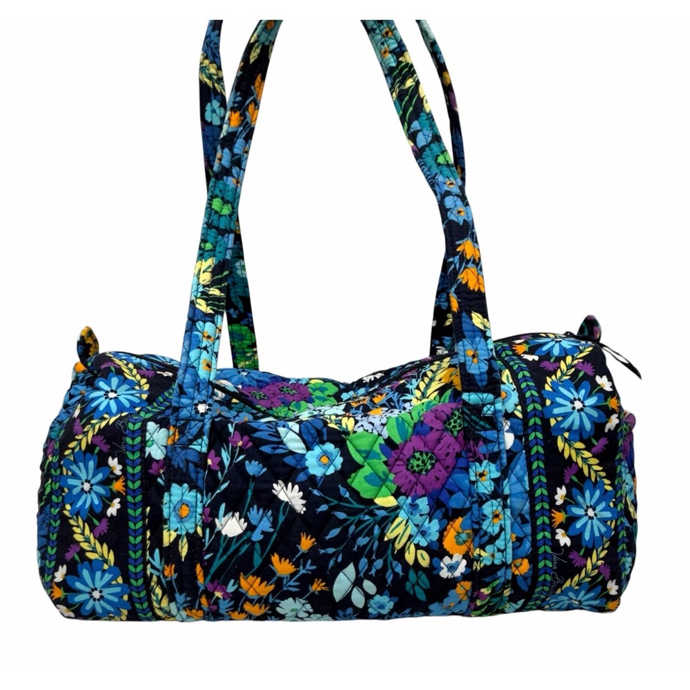 Vera Bradley Weekender Travel Bag Midnight Blues Zipper Floral Pocket Gift 1094 - Picture 8 of 15